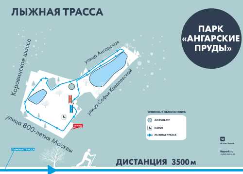 Лыжная трасса в парке "Ангарские пруды".